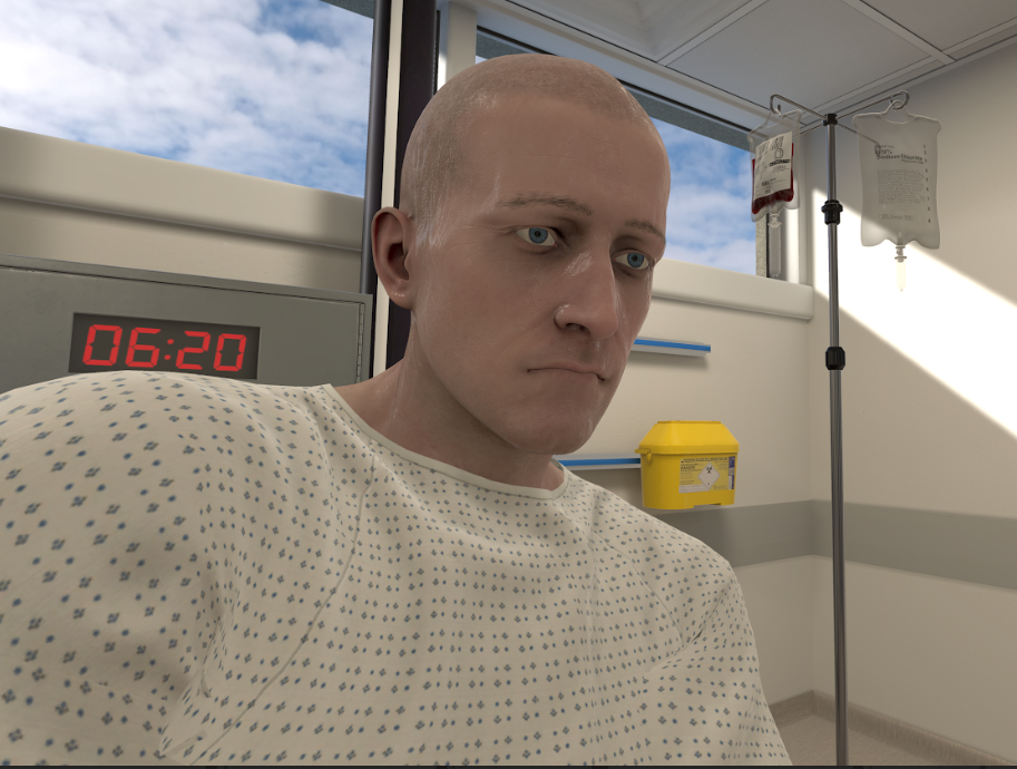 Virtual patient with clamminess