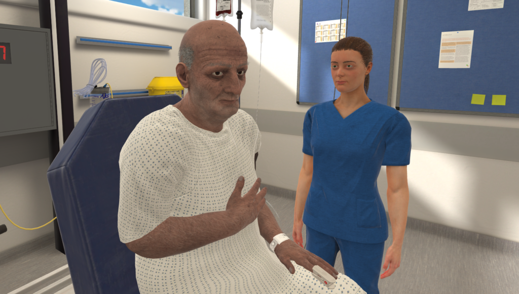 Virtual patient with chest pain