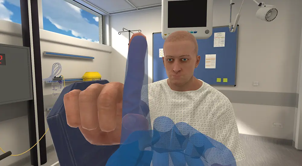 Coordination exam with virtual patient