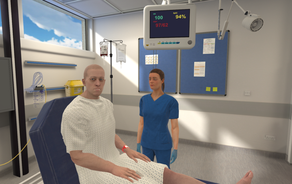 Virtual patient seated inpatient