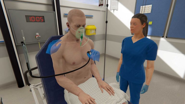 Cardiac exam in virtual reality