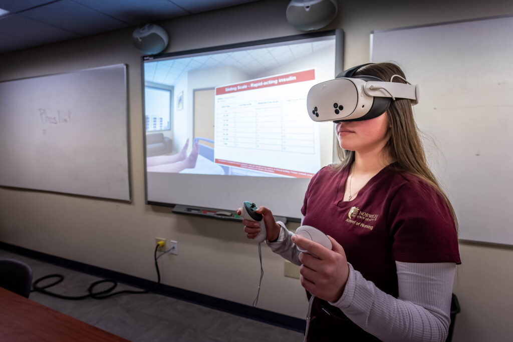 Norwich nursing student in VR headset