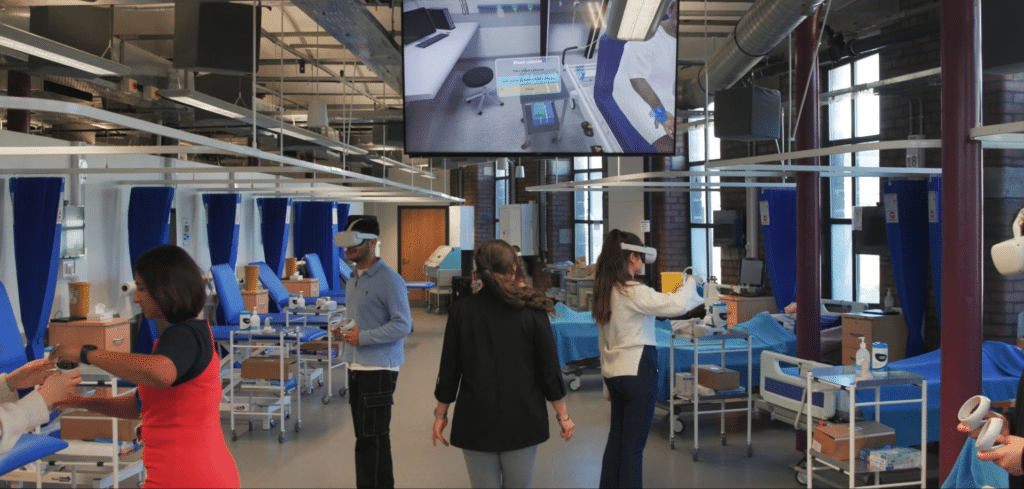 VR in use in healthcare simulation lab