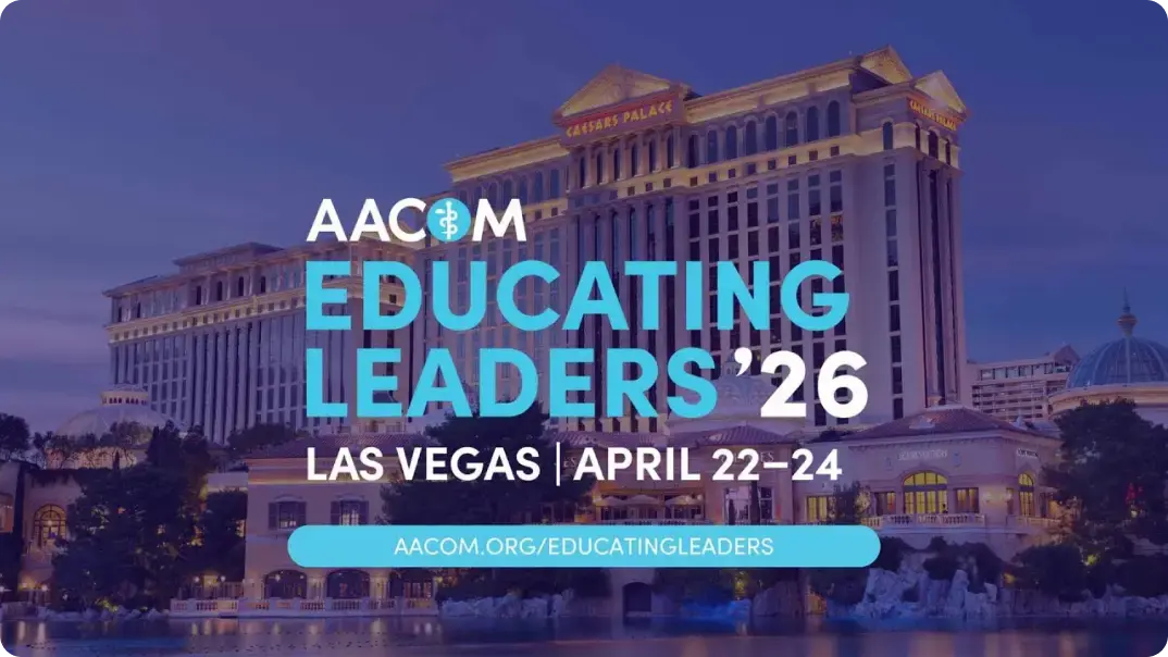 Promotional banner for OMS highlighting educators and leadership in VR medical training.