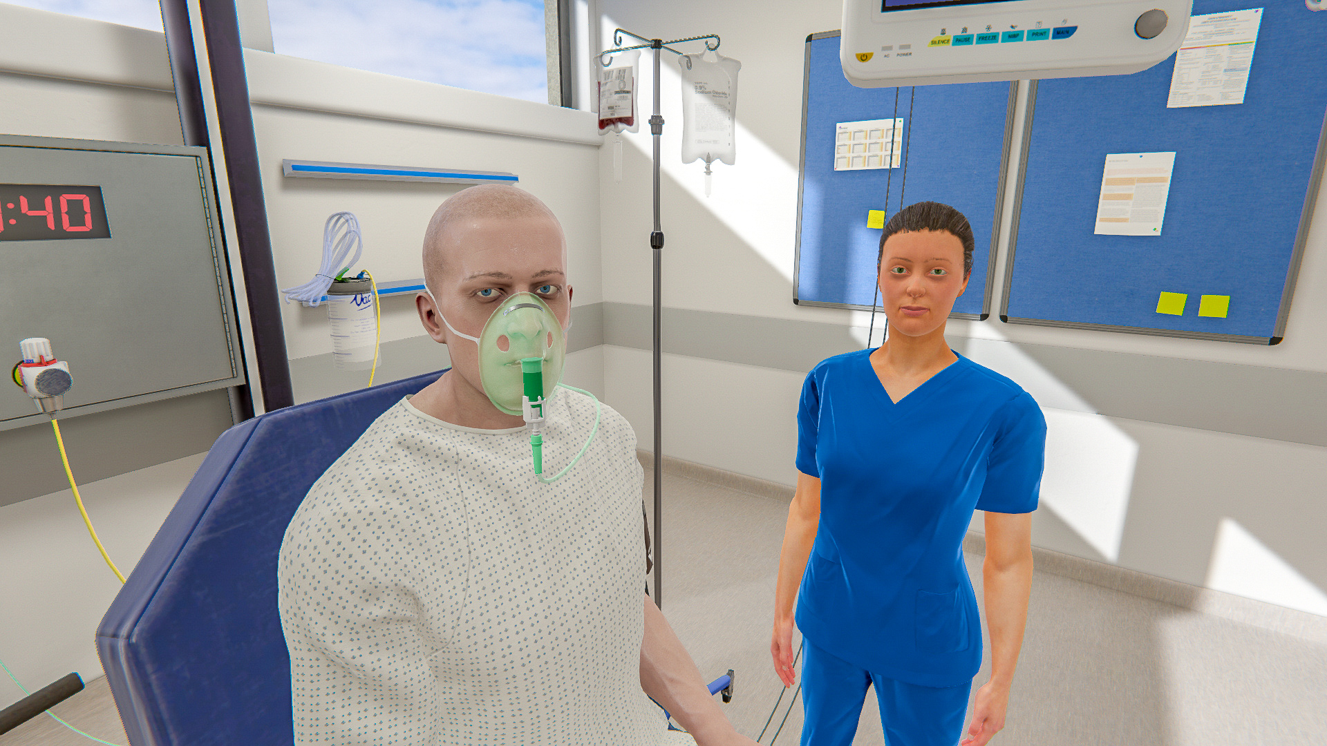 Oxygen placement for virtual patient in VR simulation